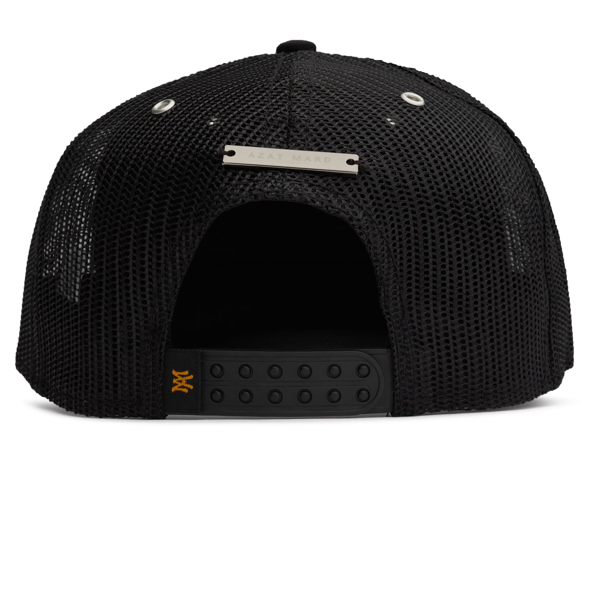 Back view of Azat Mard Les Gens Trucker Cap Black JF03456